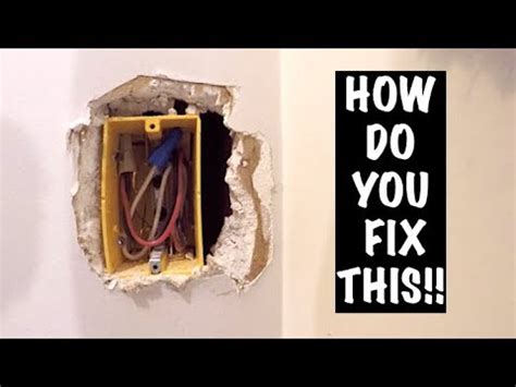 how to repair overcut electrical box|drywall box outlet repair.